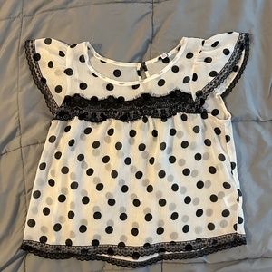 White & black sheer babydoll crop top